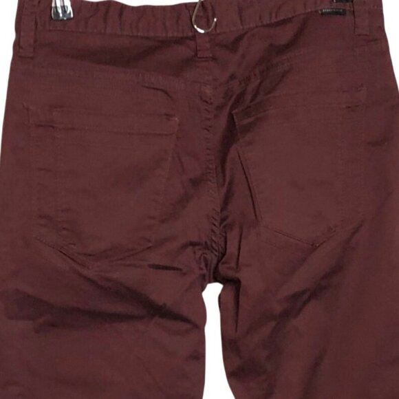 Perry Ellis Mens Slim Fit Maroon Pants 30x30 Cotton Blend Casual Wear - Picture 4 of 9